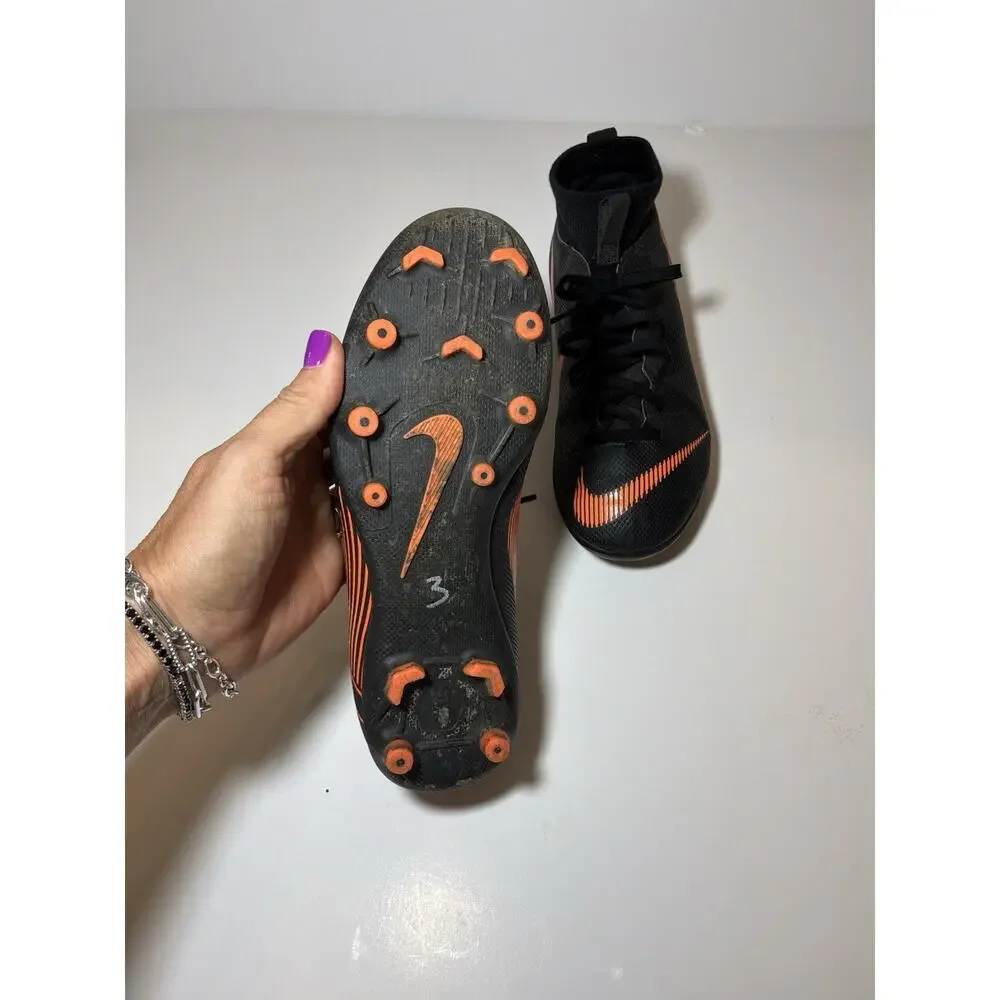Kids Nike Mercurial Youth Soccer Cleats Size 5 Black and Orange